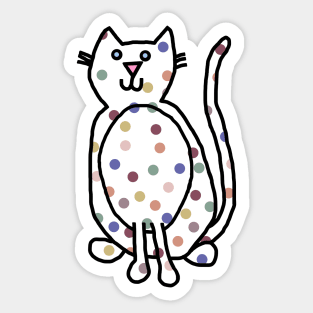 Cute Cat with Balanced Spots Sticker